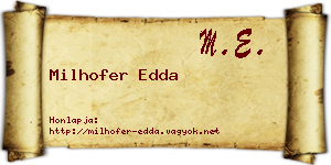 Milhofer Edda névjegykártya